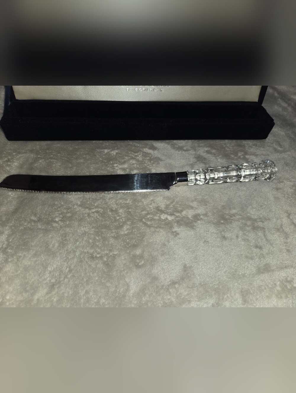 Godinger 24% Lead Crystal Handle Cake Knife In Velvet Box